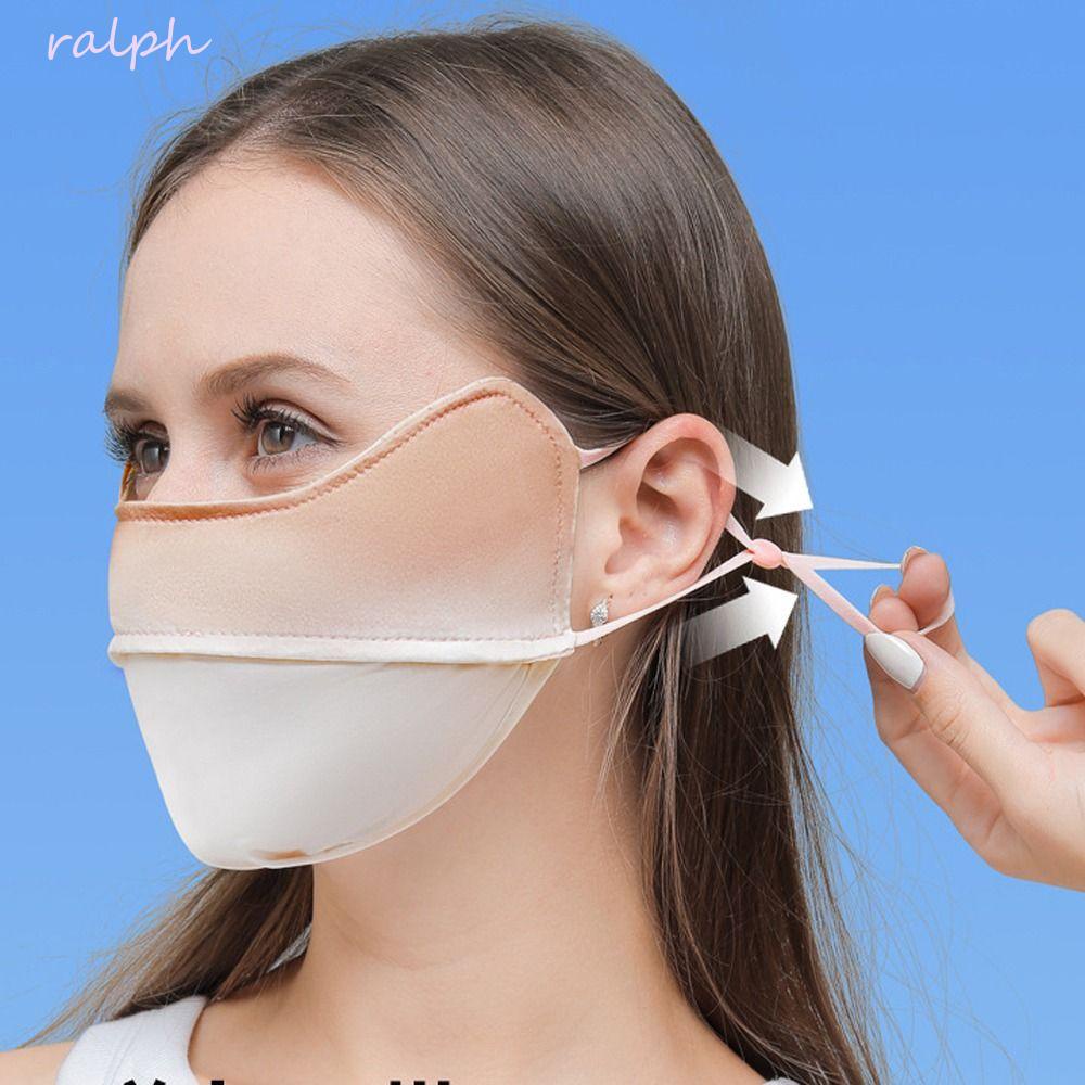 Nón Chống Nắng Kèm Tấm Che Mắt Bằng Lụa Lạnh Màu Gradient Thời Trang Mùa Hè