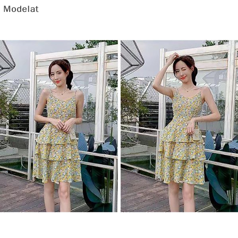 Đầm Hai Dây Dáng Chữ A In Họa Tiết Hoa Cúc Thời Trang Mùa Hè Xinh Xắn Cho Nữ