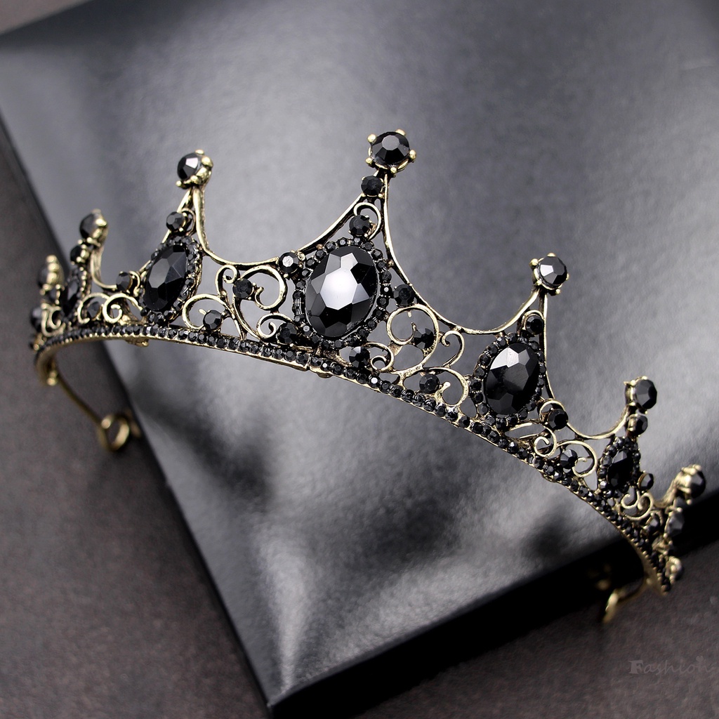 Vương Miện Cài Tóc Màu Đen Thiết Kế Tinh Tế