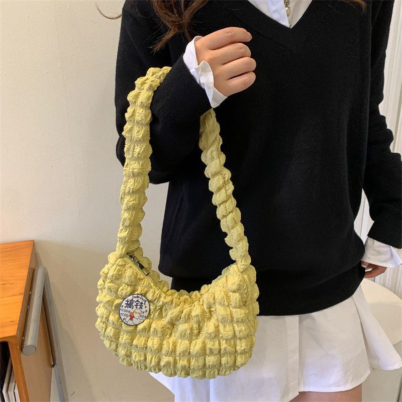 Túi Đeo Vai Màu Trơn Xếp Ly Thời Trang 2023 Cho Nữ