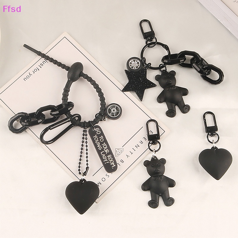 {Ffsd} Móc Khóa Trang Trí Ba Lô / Túi Xách / Ô Tô Hình Gấu Thắt Nơ Hoạt Hình