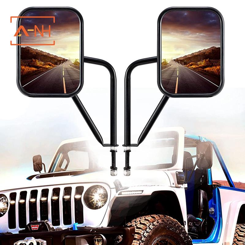 Gương chiếu hậu cửa cho xe Jeep Wrangler CJ YJ TJ JK JL & Không giới hạn , Gương chiếu hậu rộng hơn Gương bản lề cửa vuông