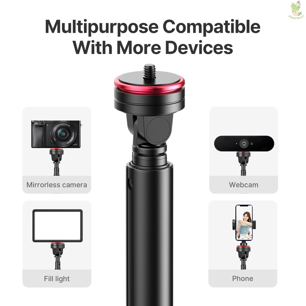 Ulanzi MT-54 155cm/ 61.02in Selfie Stick Tripod Portable Light Stand Adjutable Height 1kg-1.5kg Load Capacity with Phone   Came-6.5