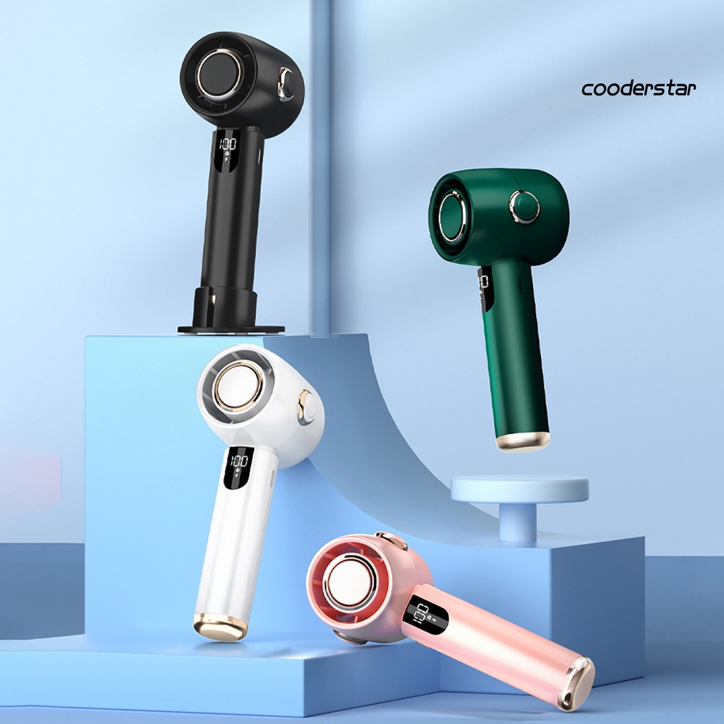 Quạt Điện Cầm Tay Không Cánh Tần Số Thấp Với 5 Chế Độ Điều Chỉnh Tiếng Ồn Có Đèn LED Hiển Thị Điện Áp