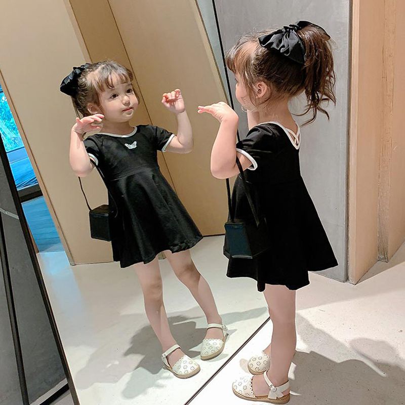 Đầm Công Chúa Tay Ngắn Bằng Vải cotton Thời Trang Mùa Hè Hàn Quốc Hàng Mới Dành Cho Bé Gái