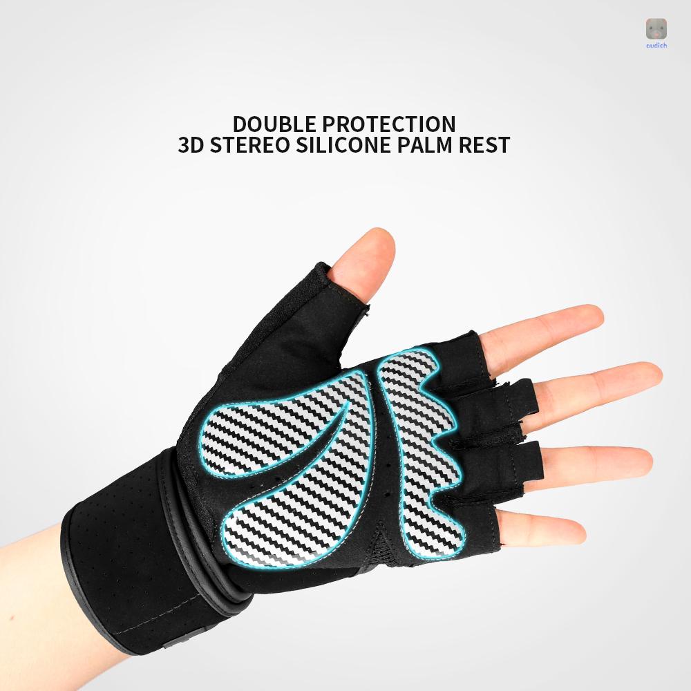 Găng Tay Thể Thao Hở Ngón Bằng Da Lộn Thoáng Khí Cho Nam Và Nữ