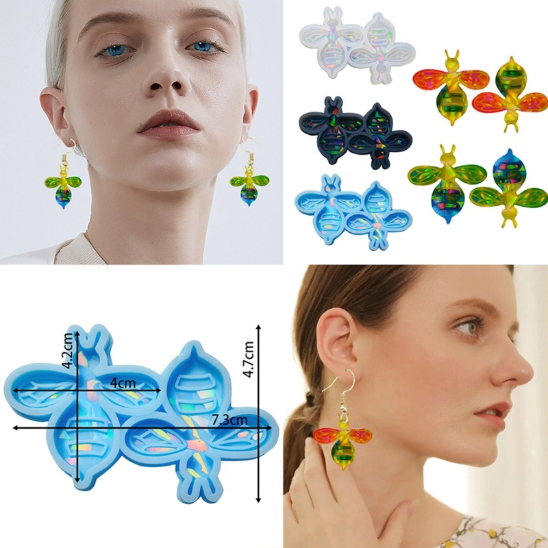 Khuôn Làm Móc Khóa Bằng Nhựa Resin Hình Con Ong Ba Chiều DIY