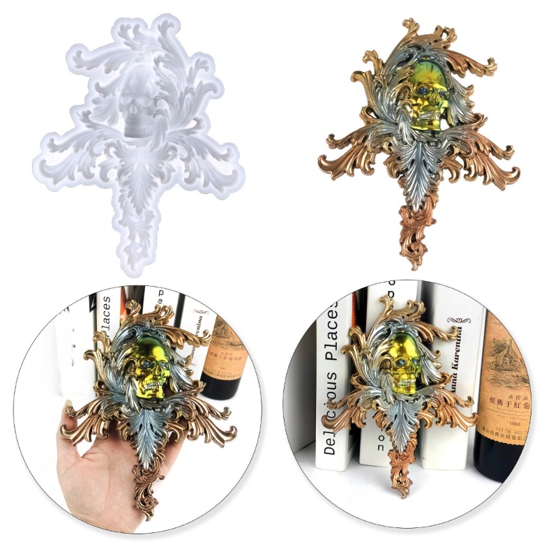 Khuôn Silicone Hình Đầu Lâu Chuyên Dụng Cho Làm Trang Sức Thủ Công