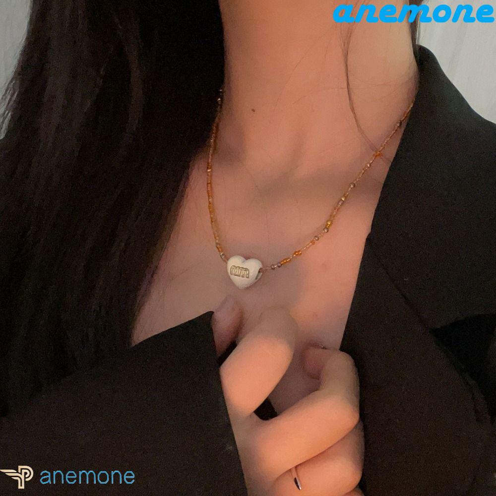 Vòng Cổ Choker Xỏ Hạt Nhiều Màu Sắc Mặt Trái Tim Phong Cách Bohemia Thời Trang Mùa Hè Cho Nữ