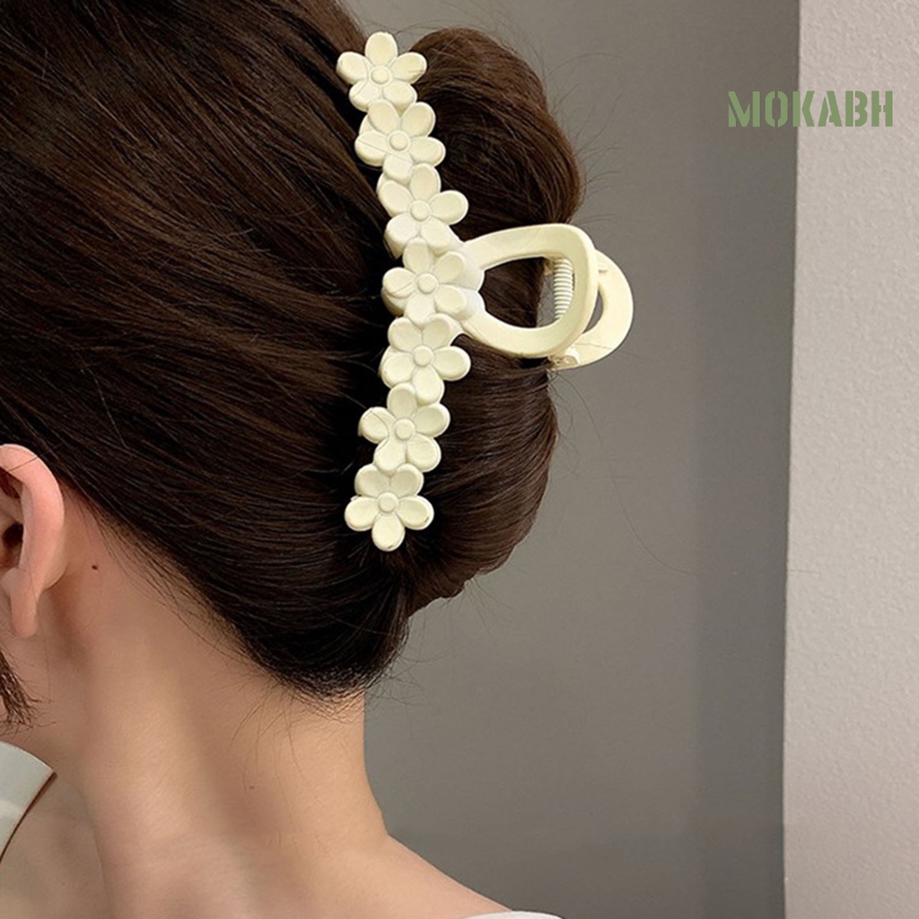 Kẹp Tóc Hình Hoa Màu Trơn Chống Trượt Thời Trang Cho Nữ