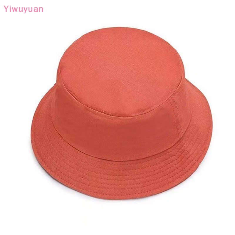 &lt; Yiwuyuan &gt; Mũ Xô Cotton Màu Trơn Gấp Lại Được Mùa Hè Câu Cá Hung Đi Biển Cho Nam Và Nữ Mới