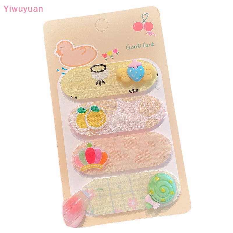 Bộ 4 Kẹp Tóc Hoạt Hình Xinh Xắn Cho Bé Gái