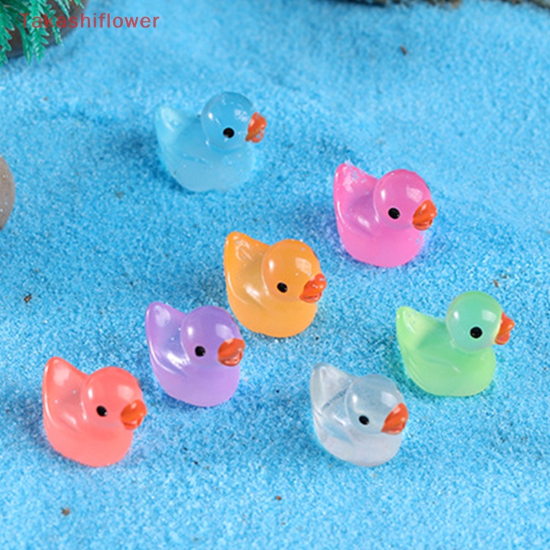 Set 10 Tượng Vịt Con Dạ Quang Mini Bằng Nhựa Resin Trang Trí Tiểu Cảnh