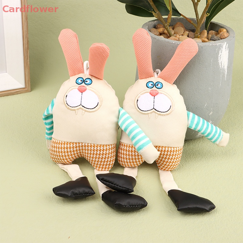 < Cardflower > Móc Khóa Ba Lô / Túi Xách Hình Thỏ Bông Hoạt Hình Dáng Dài Trang Trí Quà Tặng Trẻ Em Mới