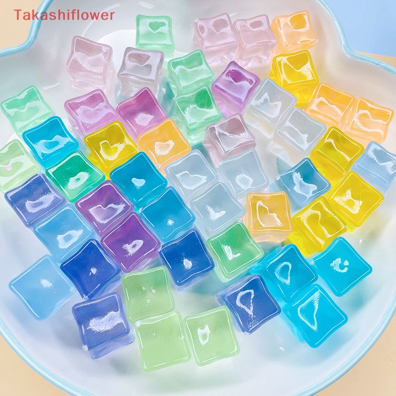 Set 4 Mô Hình Đá Viên Mini Bằng Nhựa Phát Quang Dùng Trang Trí DIY