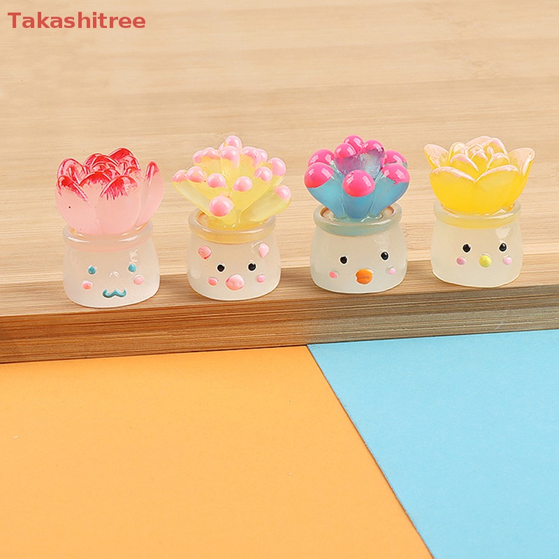 1 Chậu Cây Nhựa Phát Quang mini Để Bàn Trang Trí