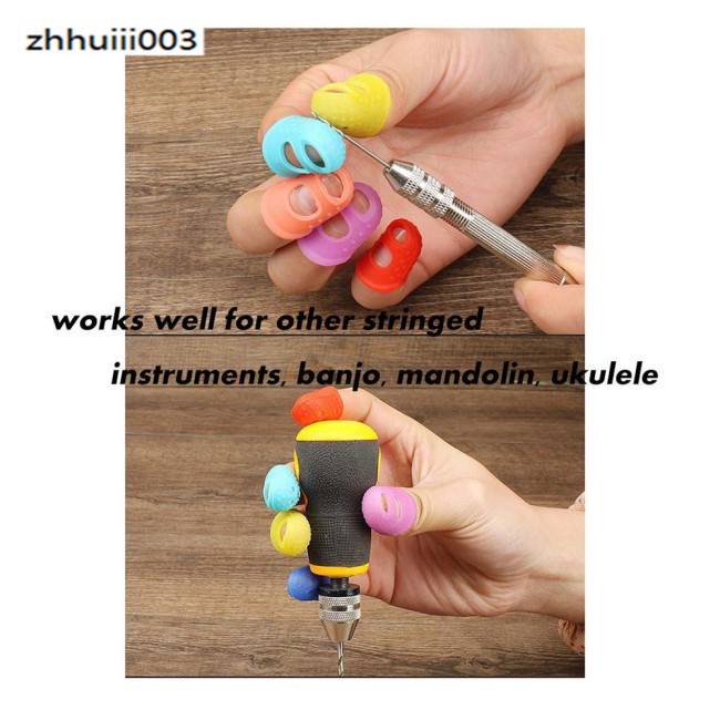 Set 5 Vỏ Bọc Ngón Tay Chống Trượt Giảm Đau Khi Chơi Đàn Ukulele / Điện / Guitar Acoustic