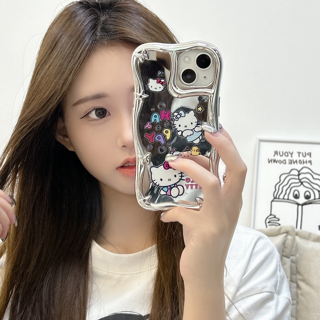 Ốp Điện Thoại PC Cứng Chống Sốc Mạ Điện Họa Tiết Hello Kitty Dễ Thương Cho iphone 14 13 12 11 Pro Max
