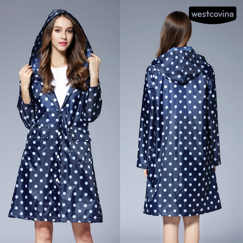 [COD]☁Áo Mưa Chống Thấm Nước Họa Tiết Chấm Bi Dễ Thương Dành Cho Nữ