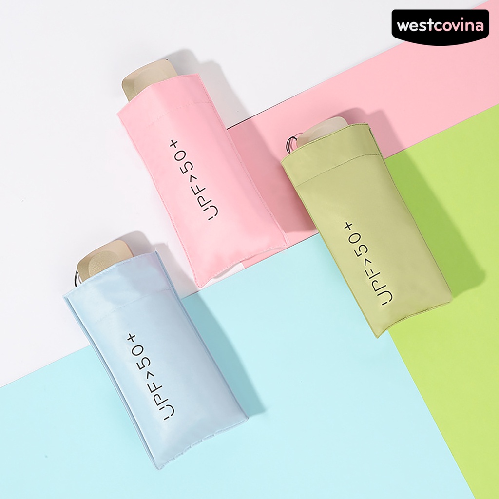 [COD]☁Dù Gấp Năm Khúc Bằng Vải Chống Rơi Có Túi Đựng Dành Cho Đi Mua Sắm