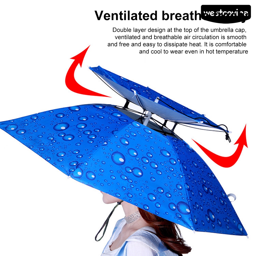 [COD]☁Mũ Dù Hai Lớp Thoáng Khí Chống Tia UV Chống Mưa Có Thể Gấp Gọn Tiện Dụng
