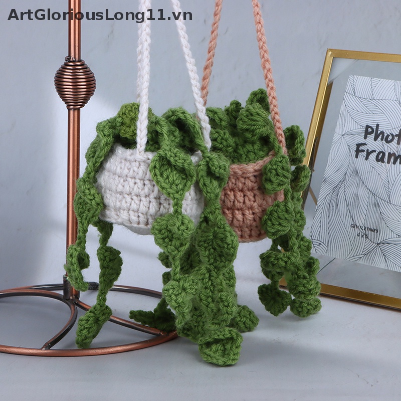 1 Cây Mọng Nước Đan Móc Thủ Công Dễ Thương Trang Trí Xe Hơi