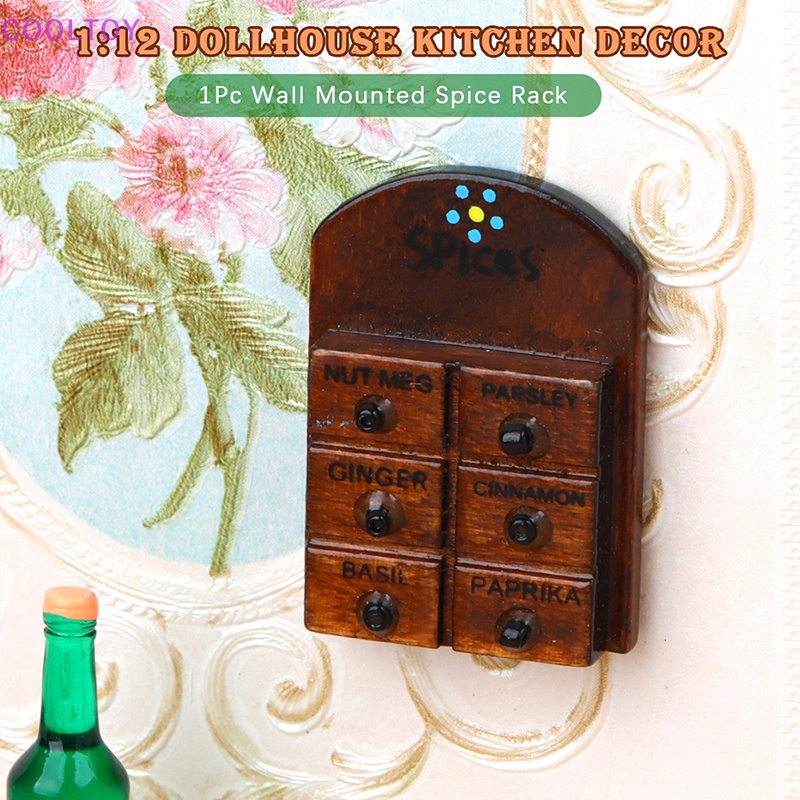 Giá Đỡ Lọ Gia Vị Treo Tường Trang Trí Nhà Búp Bê 1: 12