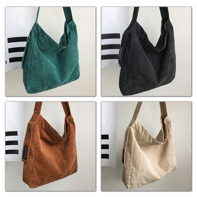 Laz Johnn Túi tote Đeo Vai Bằng Vải Nhung Kích Thước Lớn Phong Cách Hàn Quốc Mới 2022