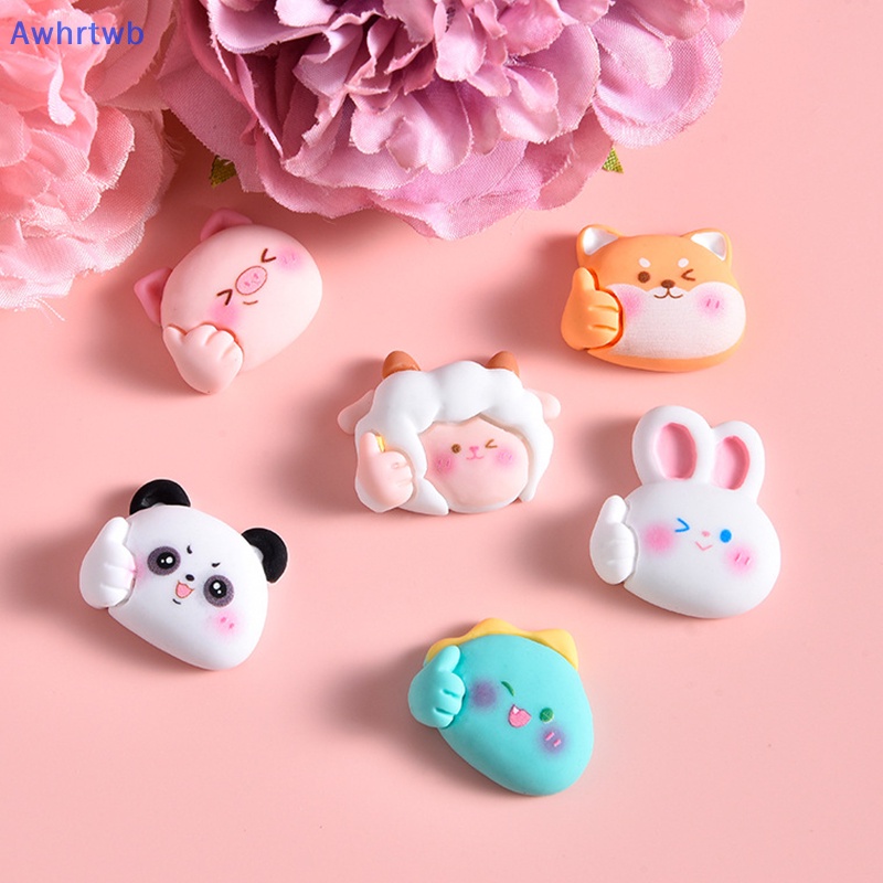 Set 10 Tượng Động Vật Hoạt Hình Mini Bằng Nhựa Resin Trang Trí Ốp Điện Thoại / Bánh Kem DIY Mới