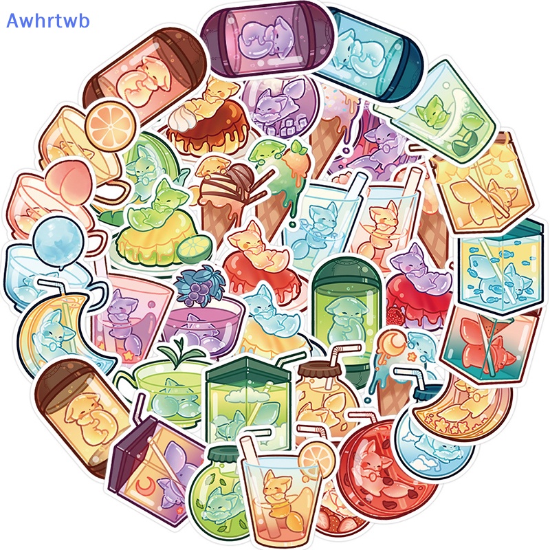 Set 40 Miếng Dán Trang Trí Tủ Lạnh / Xe Hơi / Ván Trượt / Laptop Họa Tiết Graffiti Hình Chú Cáo Nhỏ Dễ Thương Mới