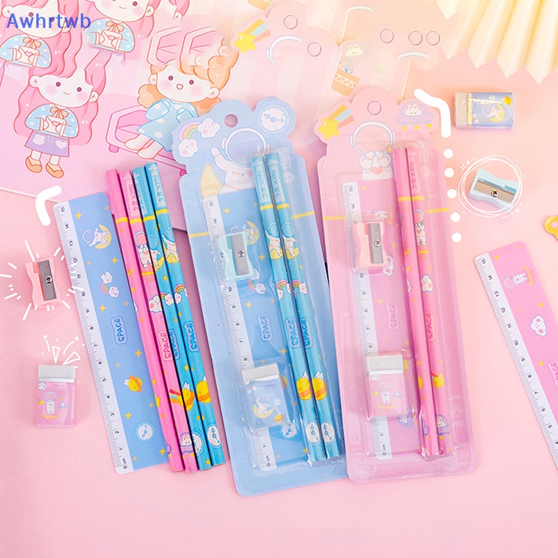 1 Bộ Bút Chì Họa Tiết Hoạt Hình Dễ Thương Dành Cho Học Sinh Mới
