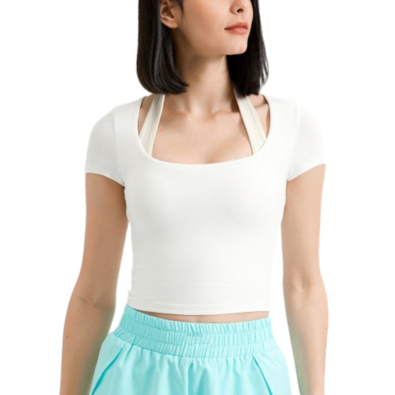 Áo Croptop Tay Ngắn Dáng Ôm Thời Trang Quyến Rũ Cao Cấp Cho Nữ