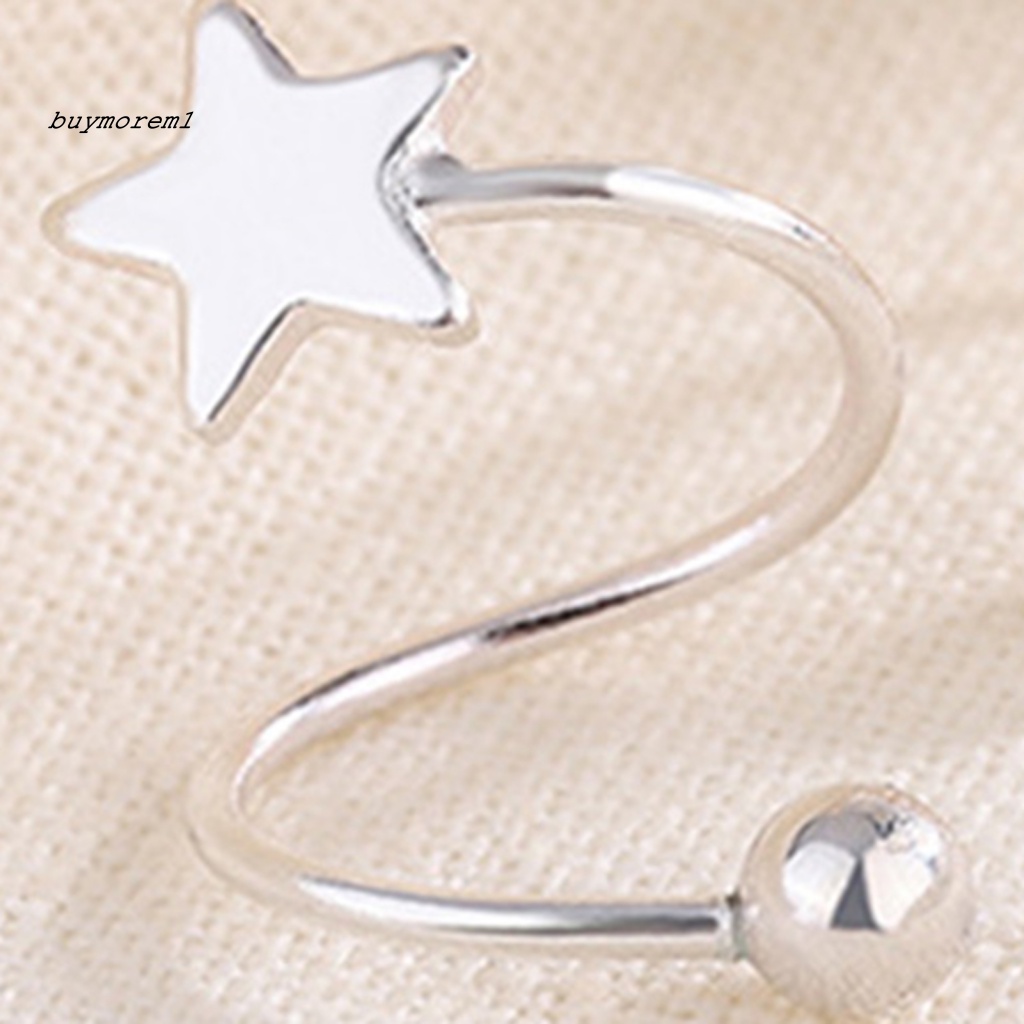1 Đôi Khuyên Tai Hình Ngôi Sao Năm Cánh Màu Trơn Thời Trang Cho Nữ