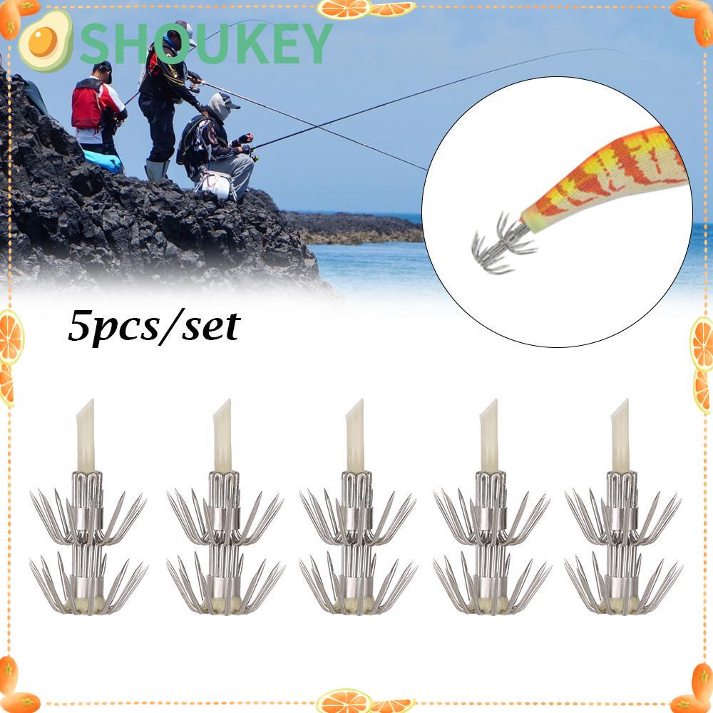 Shoukey 5 Cái 2.0# 2.5# 3.0# 3.5# 4.0# Mồi Giả Câu Cá Hình Bạch Tuộc Có Gắn Kèm Lưỡi Câu
