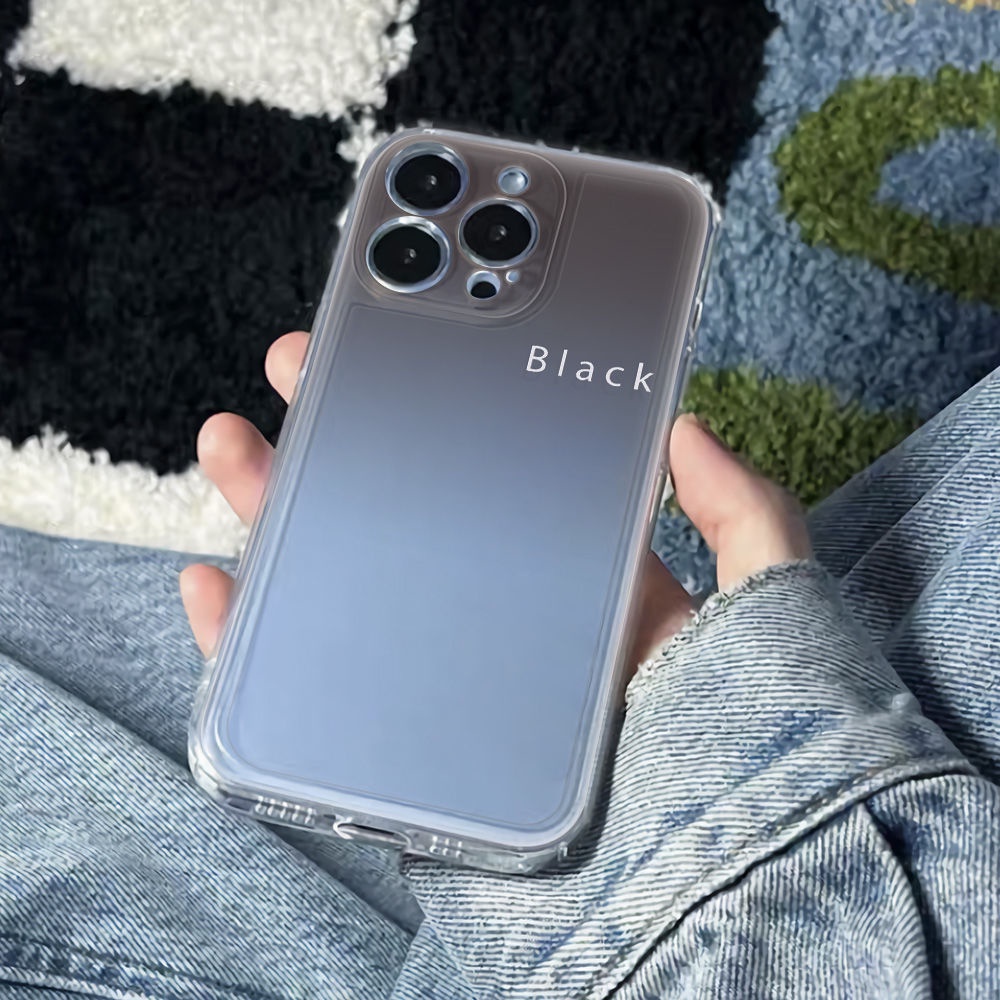 ✅Ốp Điện Thoại Mềm Chống Sốc Màu Đen Gradient Cho Iphone 11 1278 14pro 6In max13plus 8Fz