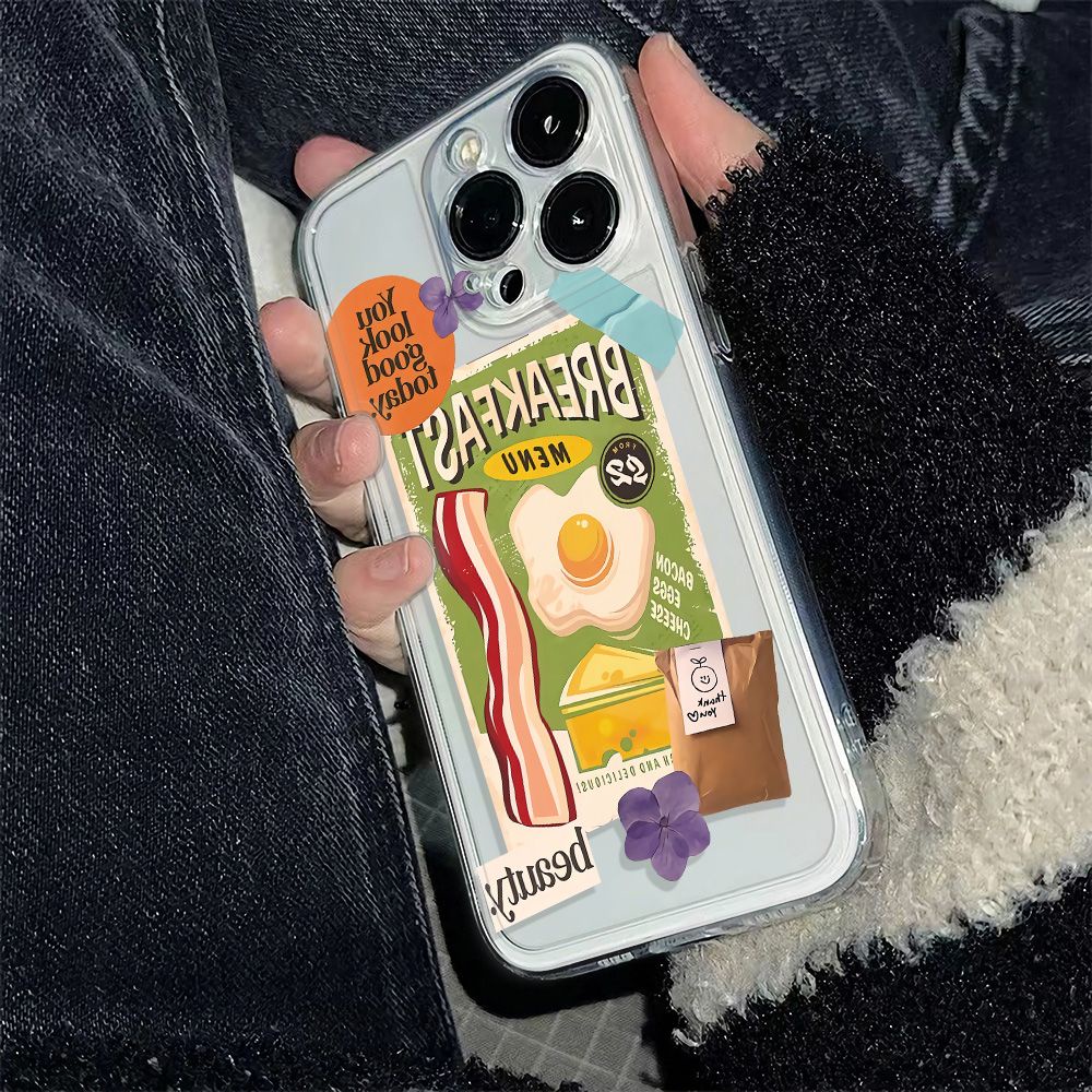 ✅Ốp Điện Thoại Dẻo Họa Tiết Hoa &amp; Trứng Dễ Thương Chống Sốc Cho Iphone maxplus78 13iPhone12 11 14Pro6In OGK0