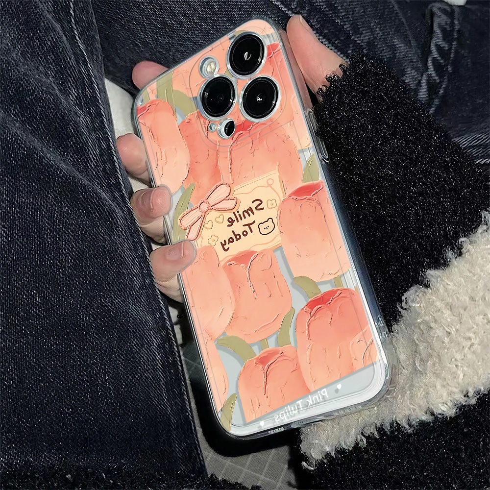 ✅Ốp Điện Thoại Mềm Chống Sốc Hình Hoa Tulip 13 Phong Cách Đơn Giản Cho Iphone 12 Saaaa 14Promax 6In 7811