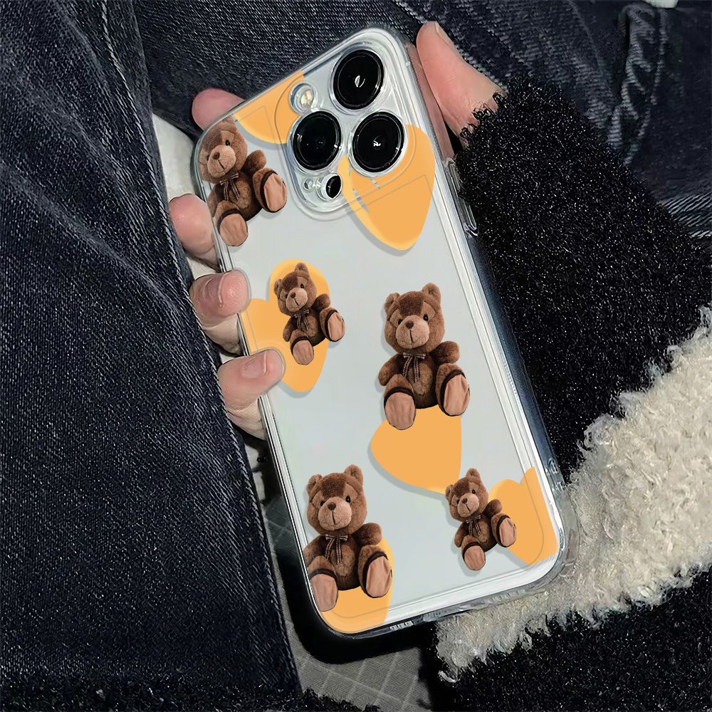 ✅Ốp Điện Thoại Mềm Chống Sốc Đính Búp Bê Gấu Cho Iphone126In1378 max11 plus 14pro