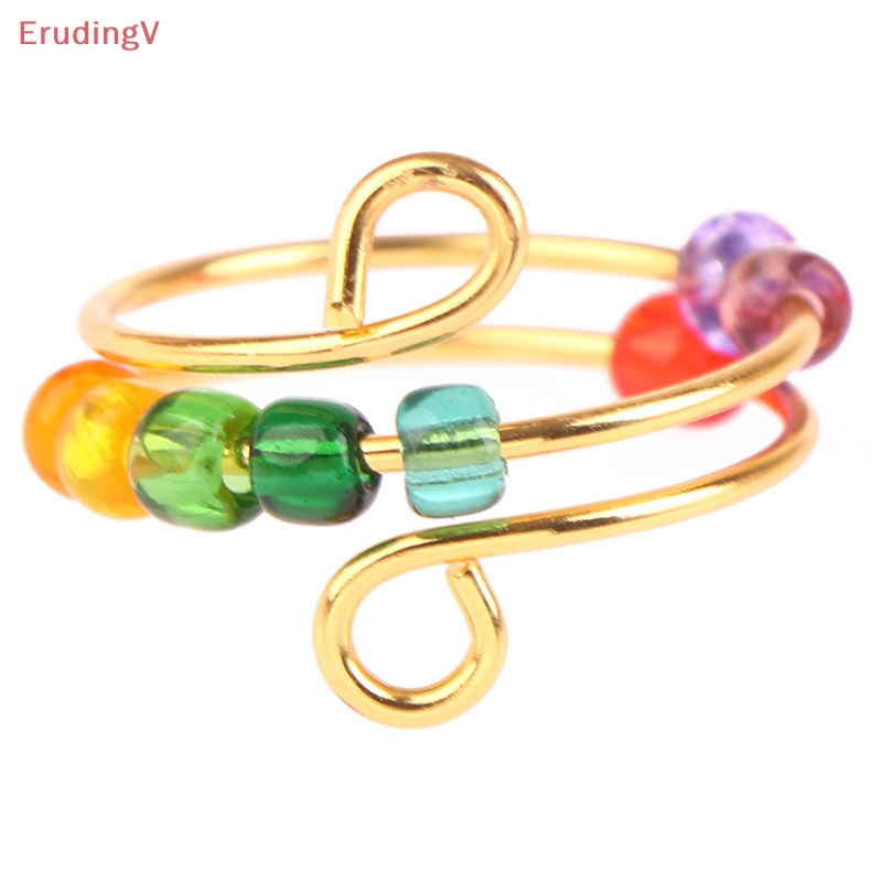 [ErudingV] Nhẫn Xoay Tự Do Giảm Căng Thẳng Đính Hạt Phong Cách Bohemian