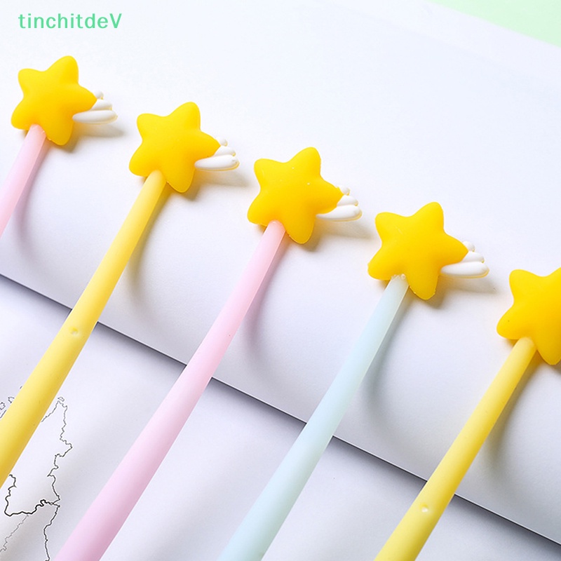 1 Cây Bút Mực Gel Ngòi 0.5mm Bằng Silicon Họa Tiết Ngôi Sao Hoạt Hình Dễ Thương Sáng Tạo