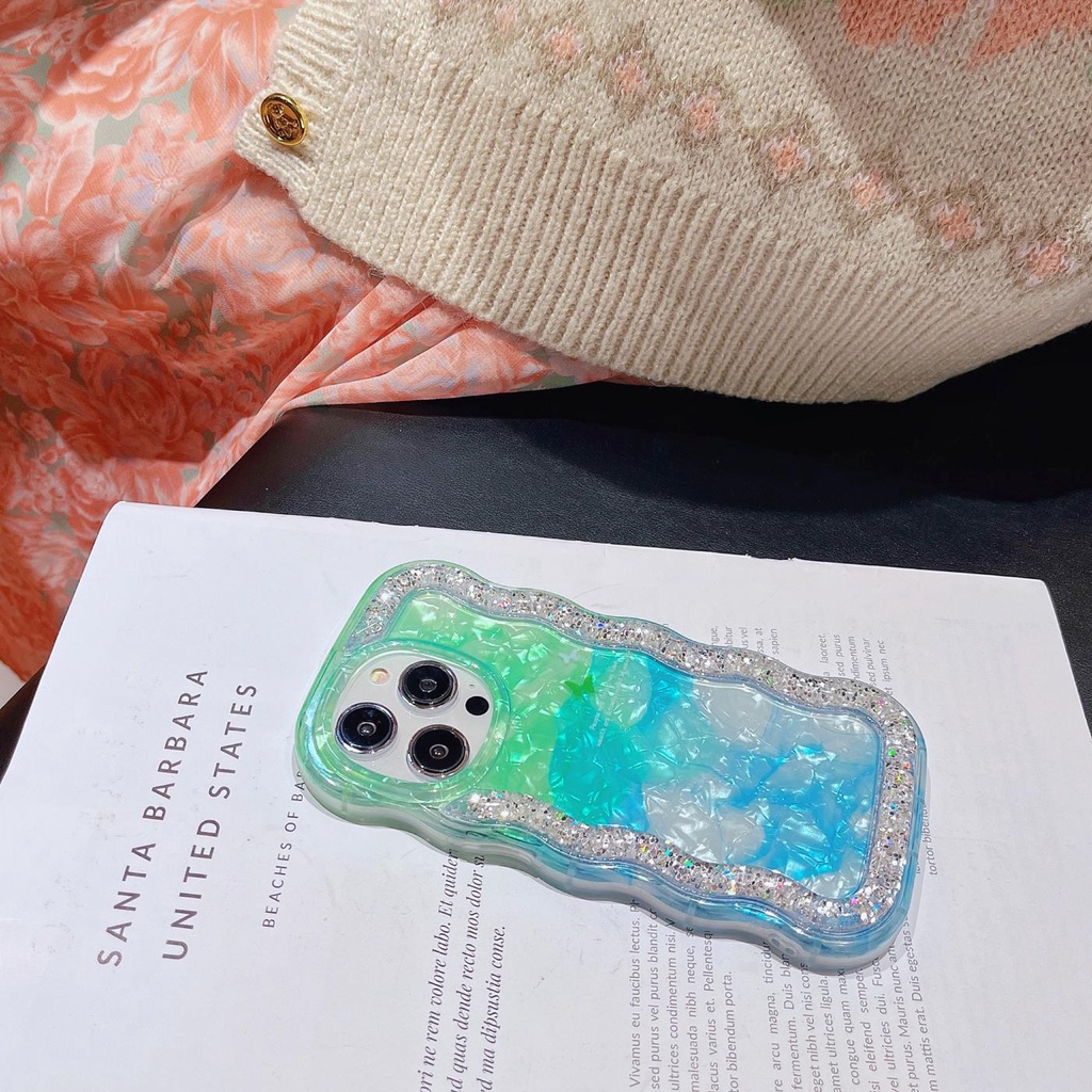 Ốp Điện Thoại TPU Mềm Trong Suốt Chống Sốc Phối Kim Tuyến Nước Cho iPhone 12 13 14 Pro Max