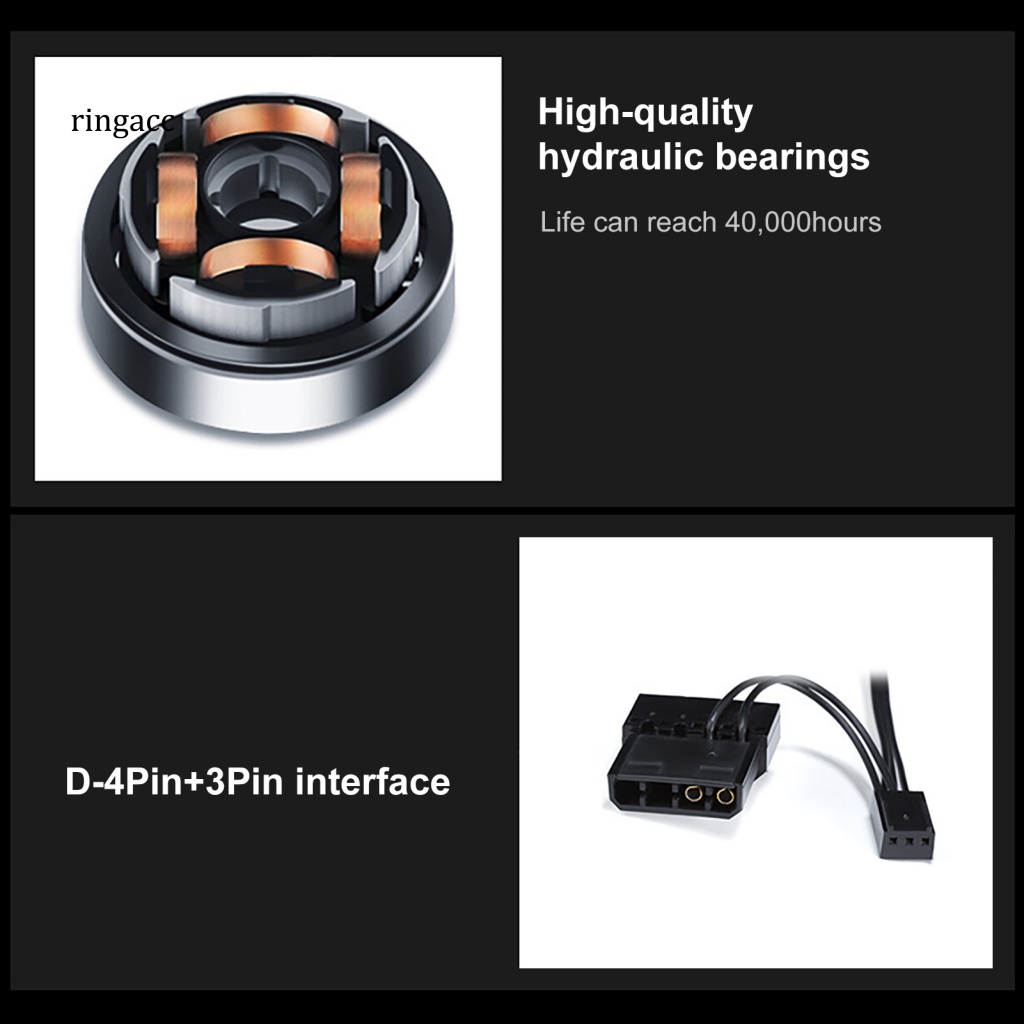 Quạt Tản Nhiệt RGA RGB Ít Ồn Kích Thước 12cm Tích Hợp Đèn LED Nhỏ Gọn Tiện Dụng Cho Máy Tính