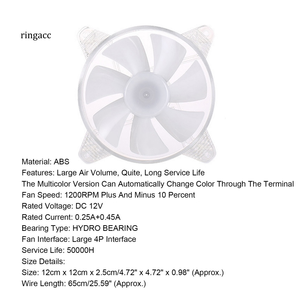 Quạt Tản Nhiệt Có Đèn LED Trong Suốt Cho Máy Tính Để Bàn