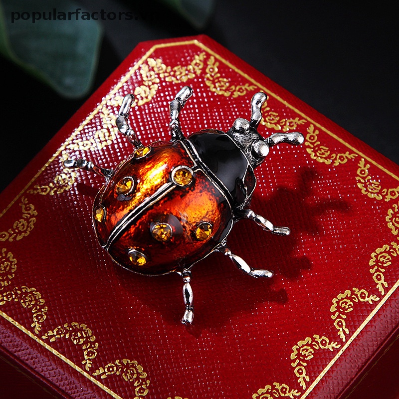 Ghim Cài Áo Hình Bọ Cánh Cứng Tráng Men Phong Cách Vintage