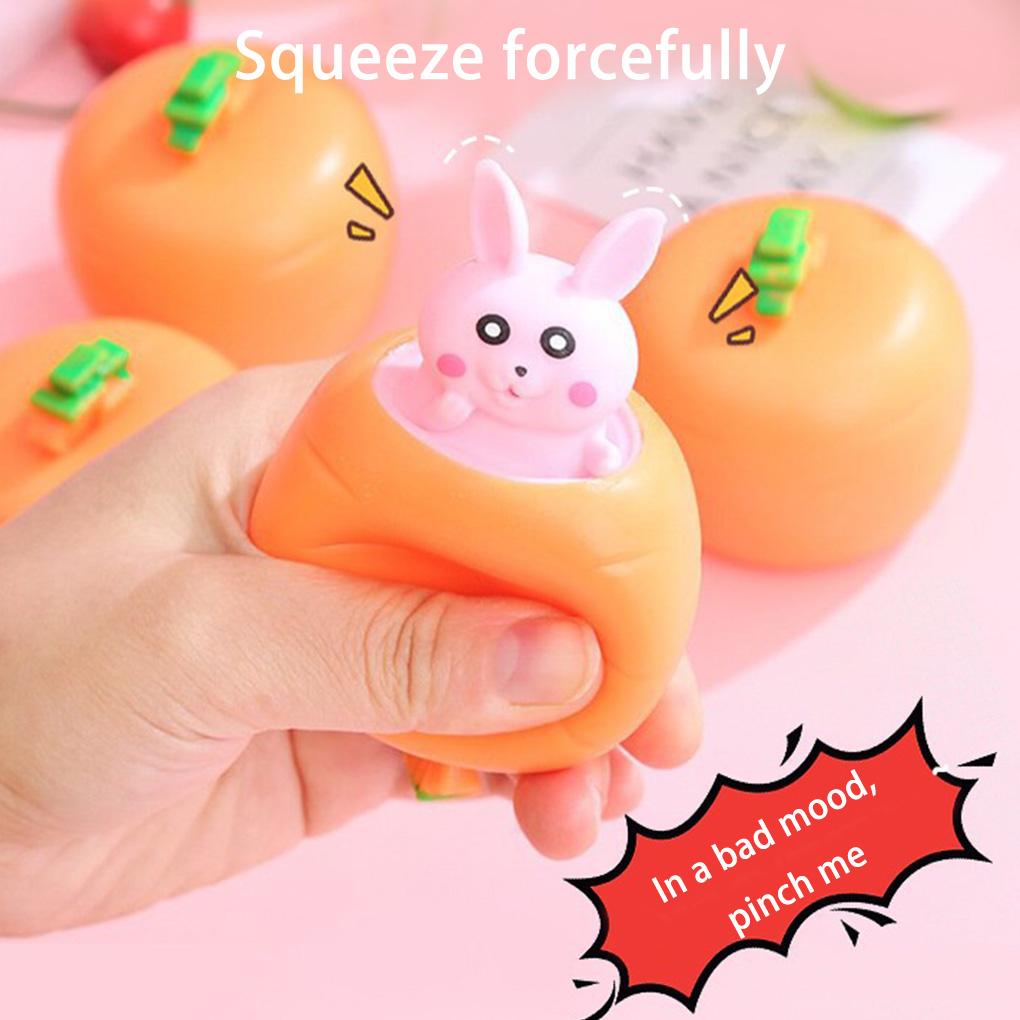 Đồ Chơi Bóp Giảm Căng Thẳng Hình Thỏ Cà Rốt Dễ Thương