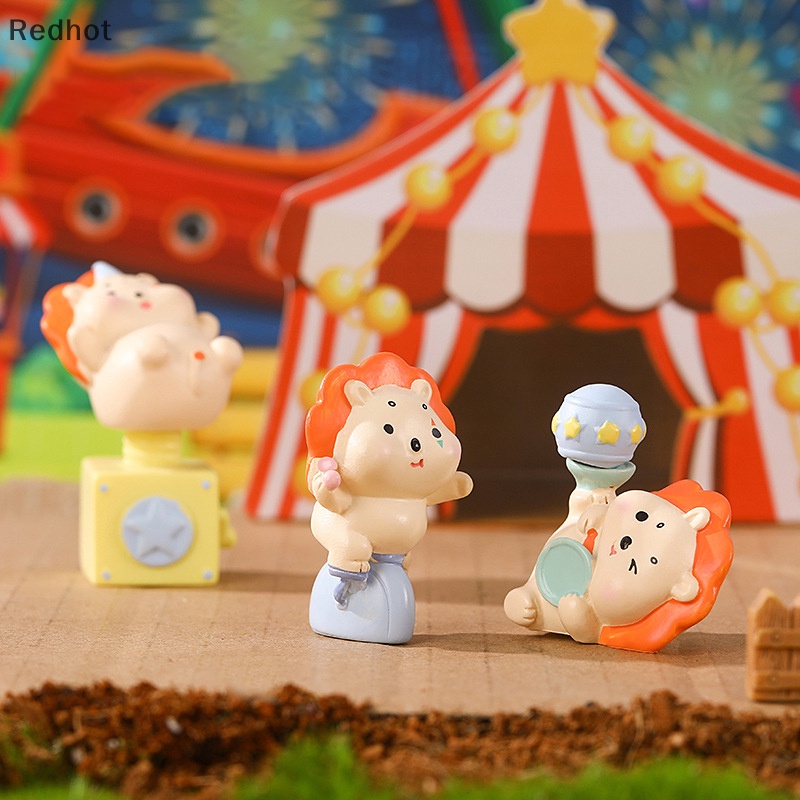 &lt; Redhot &gt; Mô Hình Sư Tử Rạp Xiếc Mini Vui Nhộn Trang Trí Tiểu Cảnh Để Bàn Trang Trí Nội Thất