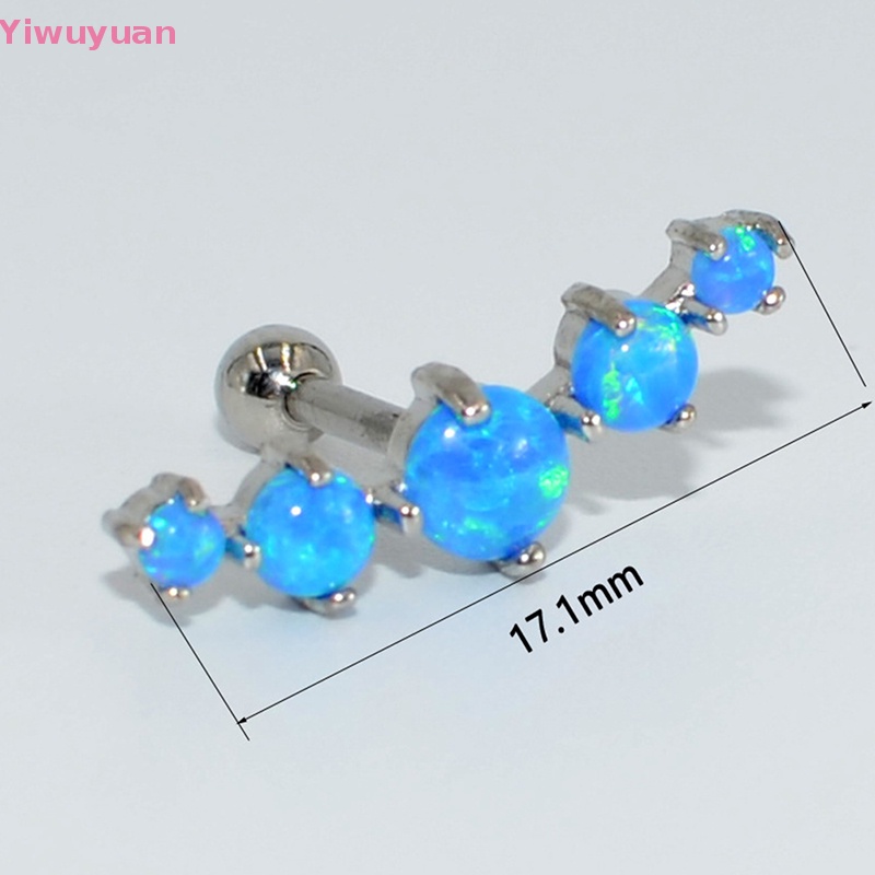 1 Khuyên Tai Xoắn Ốc Đính Đá Opal Nhiều Màu Mới