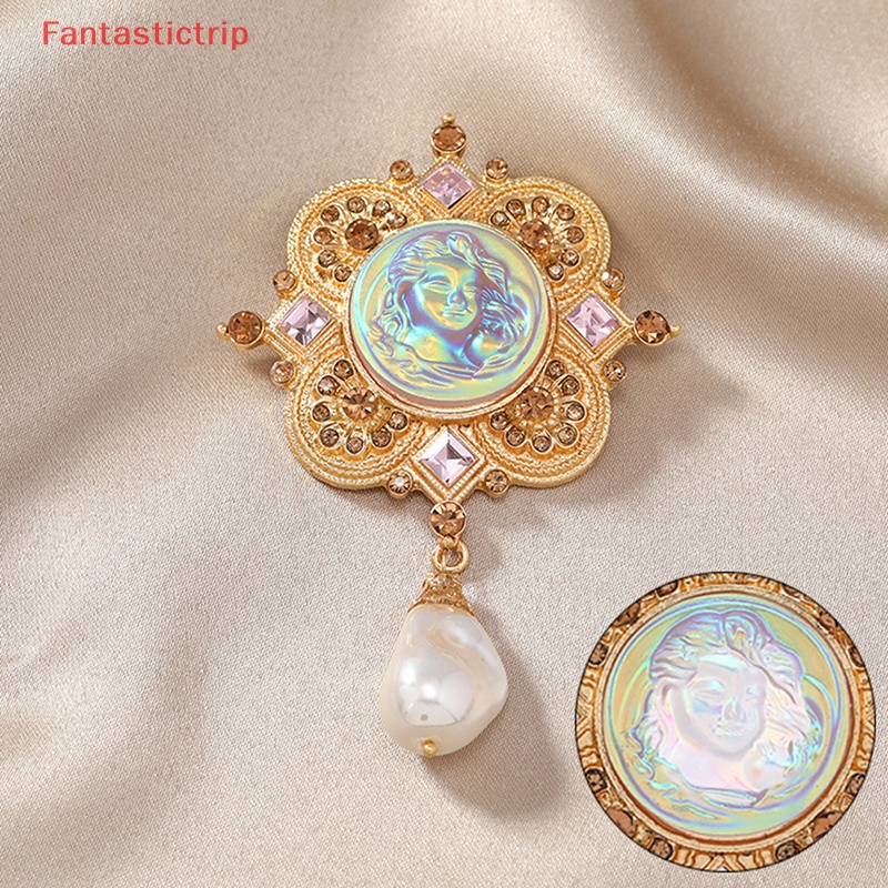 Ghim Cài Áo Hình Thiên Thần Đính Đá Ngọc Trai Phong Cách Vintage Thời Trang Mới