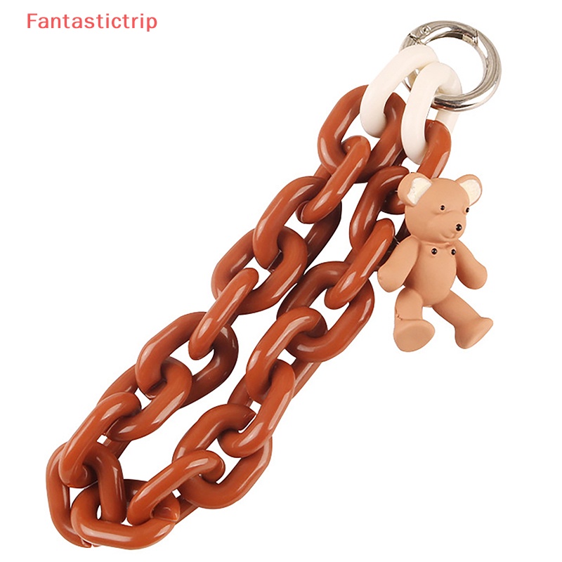 [Fantastictrip] Móc Khóa Hình Gấu Hoạt Hình Dùng Trang Trí Ba Lô / Túi Xách / Ô Tô Mới