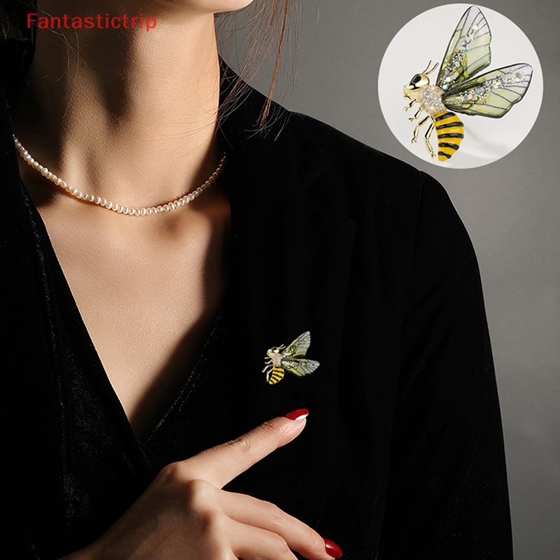 [Fantastictrip] Ghim Cài Áo Hình Cánh Ong Tráng Men Trong Suốt Thời Trang Nữ Mới